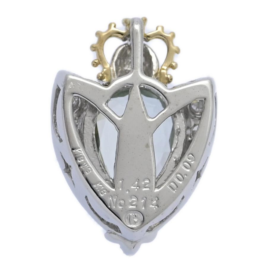 美品 1点モノ 1.42ct 0.09ct クリスティーナハン グリーンクォーツ ダイヤモンド ペンダントトップ/K18Y+W-2.7gChristina Han /h260304/605482_3