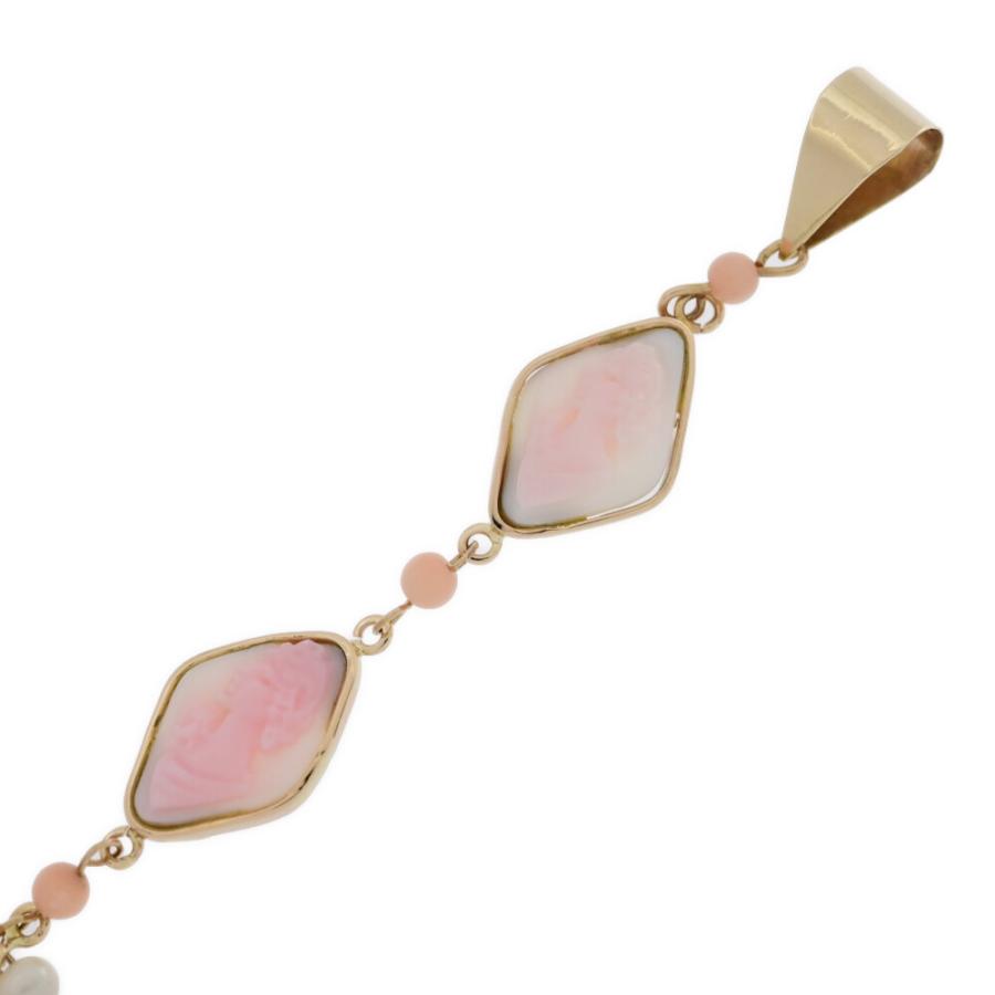 ピンクコンクシェル・カメオ シェル・ストーン ペンダントトップ