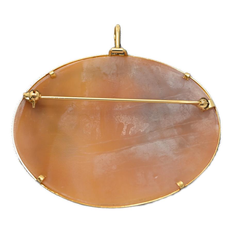 女性像・カメオ（シェル・ストーン）ペンダントトップ/K18YG/750-10.2g