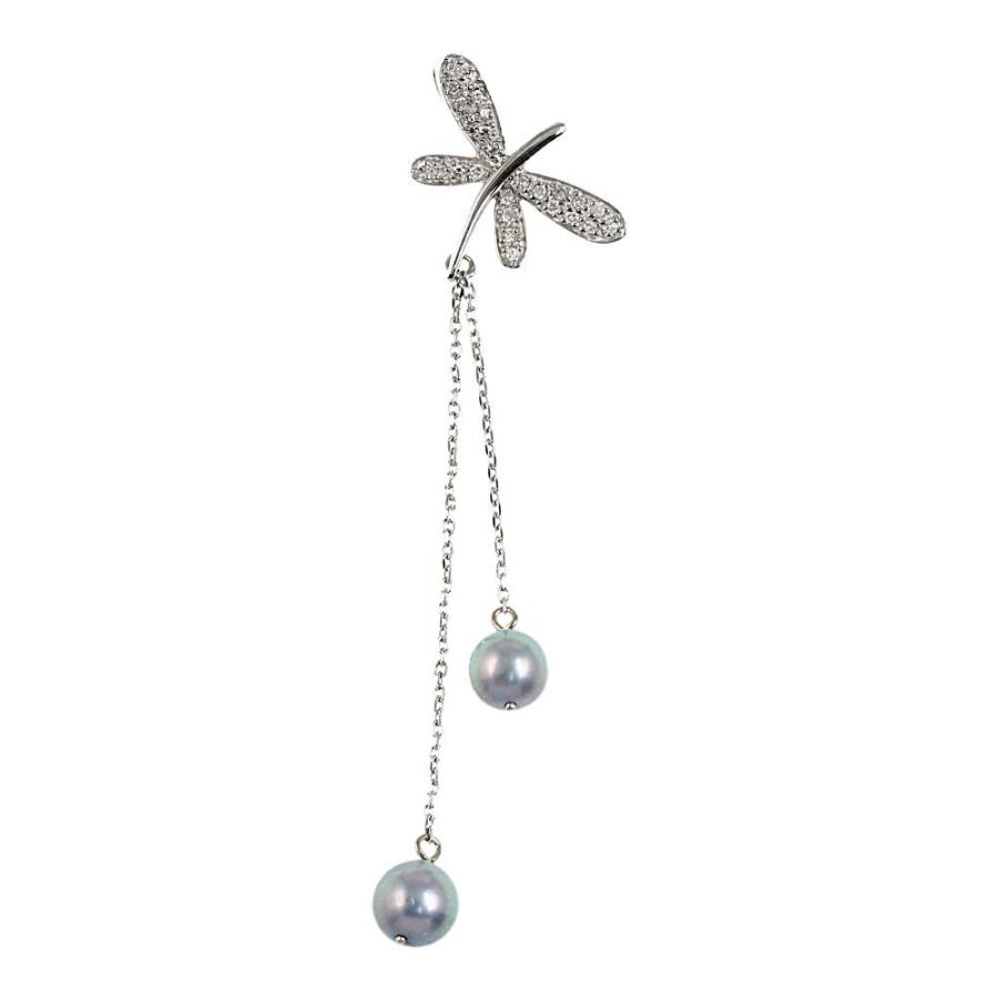 ナチュラルブルー とんぼ アコヤ真珠 パール ダイヤモンドペンダントトップ ネックレス K18wg 750 3 1g 翌日配送可 Rf2 H2109 My8a0418l リファスタ Yahoo ショッピング店 通販 Yahoo ショッピング