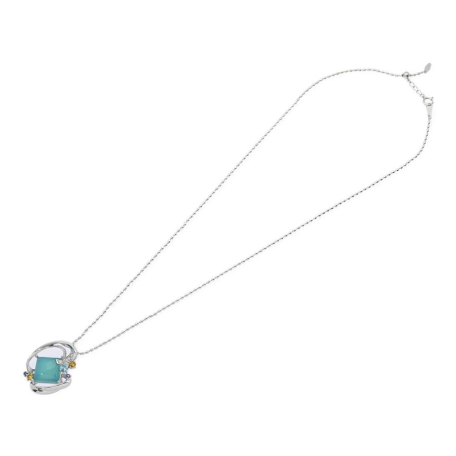 クリスティーナハン カルセドニー・ダイヤモンドネックレス・ペンダント 7ct 0.06ct Christina Han クリスティーナハン カルセドニー