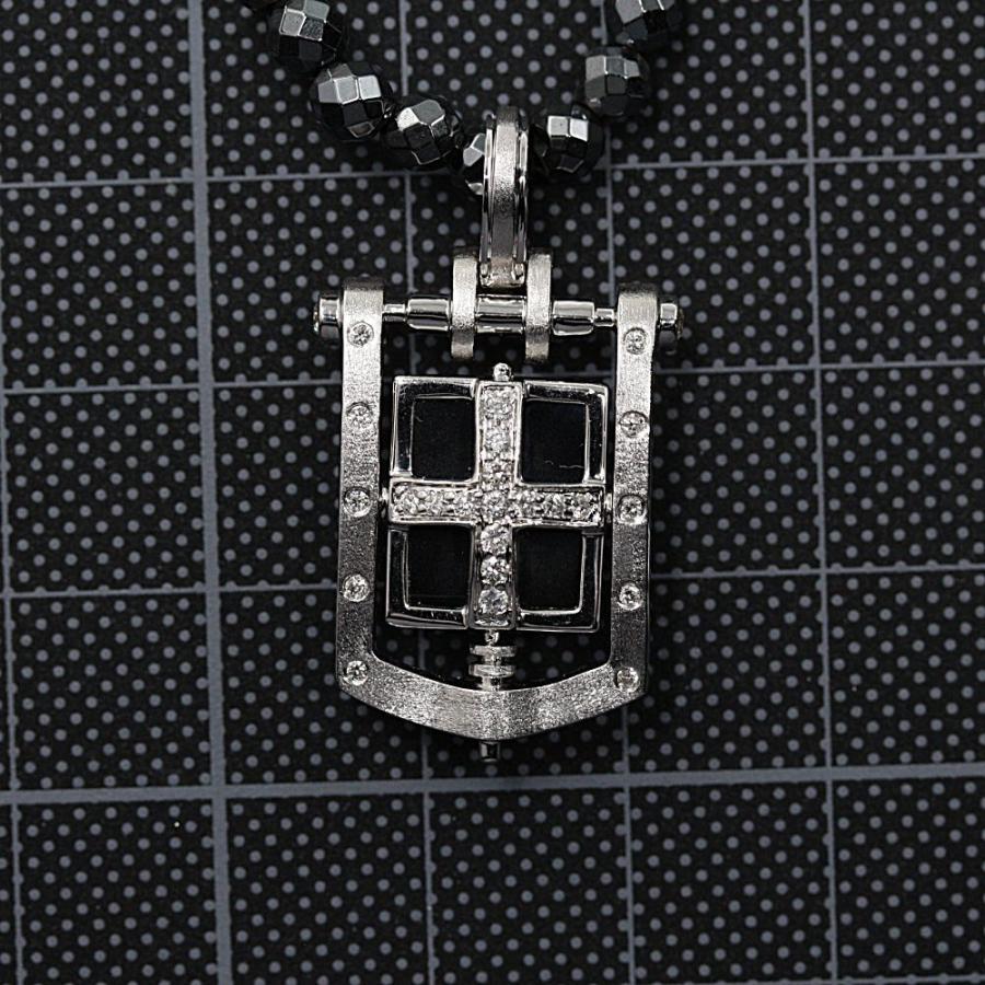 イーノス 　スカル　ドクロ　E-NOS E-NO'S K18WG ヘマタイト イーノス ヘマタイト シールドモチーフ ダイヤモンドネックレス