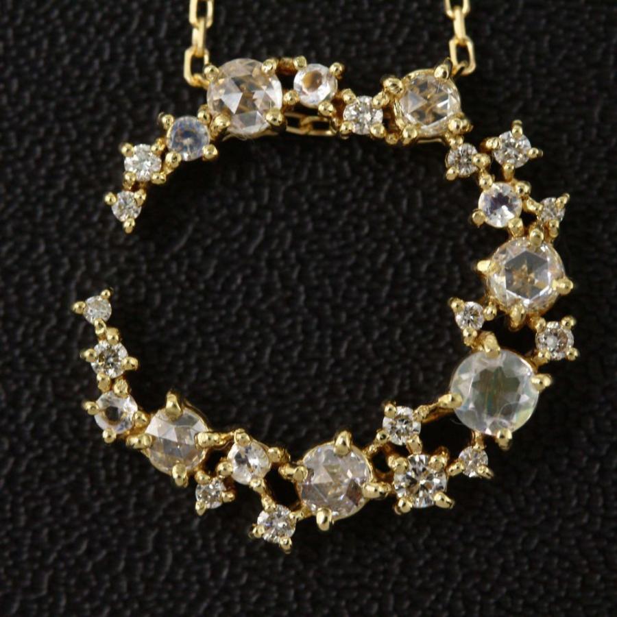 セイレーンアズーロ セレーネ ラブラドライト ダイヤモンドネックレス・ペンダント/K18YG/750-3.1g/Sirena Azzurro /h210611/394042 セイレーンアズーロ セレーネ ラブラドライト ダイヤモンドネックレス・ペンダント/K18YG/750-3.1g/Sirena Azzurro /h210611/394042
