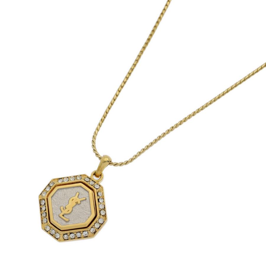 Yves Saint Laurent イヴサンローラン ラインストーン YSLロゴ・ライン  