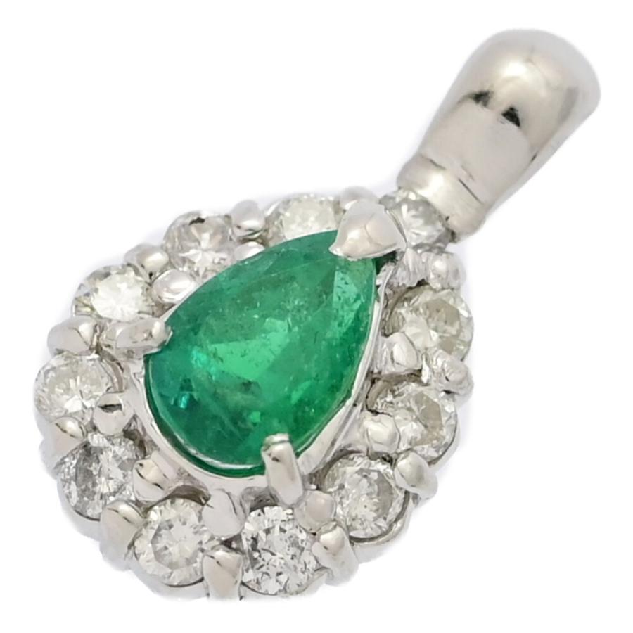 高品質エメラルド ダイヤモンドpt900ネックレストップ エメラルド ダイヤモンドネックレス EM 0.18ct D 0.18ct 45cm