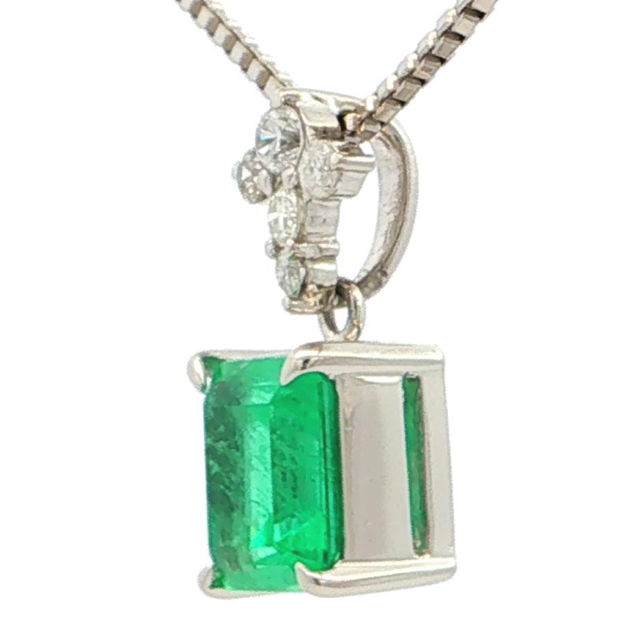 1.58ct 0.13ct エメラルドネックレス ペンダント Pt900-Pt850-5.8g 