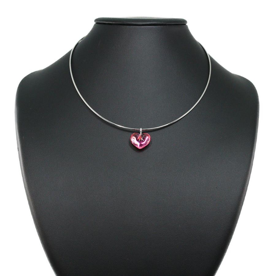 バカラ ハート クリスタルネックレス・ペンダント/Sv925-10.0g