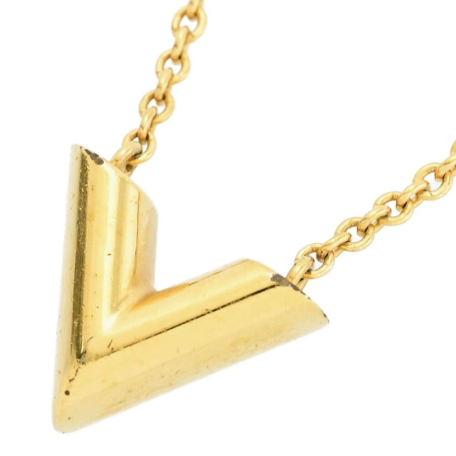 LOUIS VUITTON ルイヴィトン ロゴ Vモチーフ ネックレス/合金/メッキ