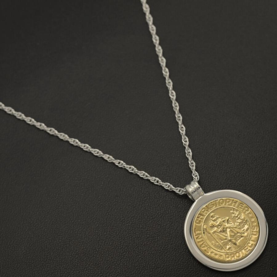TIFFANY&Co.（ティファニー） TIFFANY ＆ Co. セントクリストファー コイントップ プレーンネックレス・ペンダント/Sv925×K18/コンビ-14.5g/h251107/594652  : リファスタ・Yahoo!ショッピング店 - 通販 - Yahoo!ショッピング