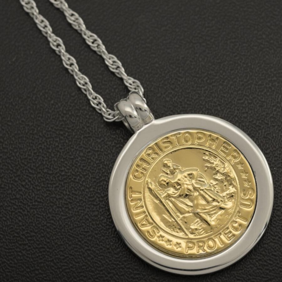 TIFFANY&Co.（ティファニー） TIFFANY ＆ Co. セントクリストファー コイントップ プレーンネックレス・ペンダント/Sv925×K18/コンビ-14.5g/h251107/594652  : リファスタ・Yahoo!ショッピング店 - 通販 - Yahoo!ショッピング