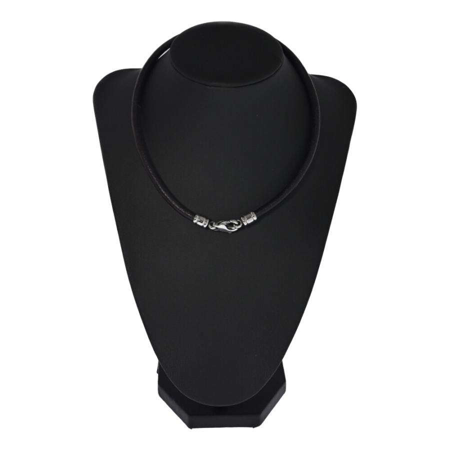BVLGARI ブルガリ チョーカー レザー ブラック シルバー金具 メンズ 黒 BVLGARI（ブルガリ） 美品 レザー チョーカー ネックレス ペンダント