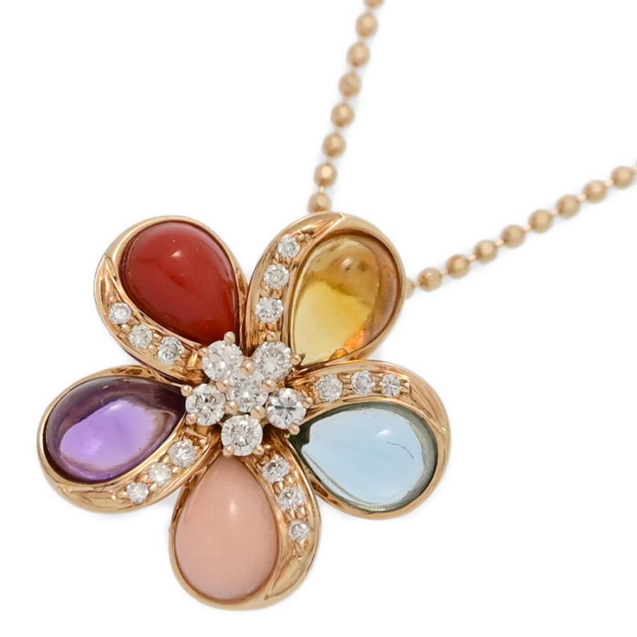 花モチーフ マルチカラー　ネックレス 花モチーフ マルチカラーネックレス