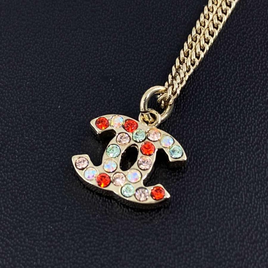 CHANEL シャネル ココマーク・マルチカラーストーンネックレス