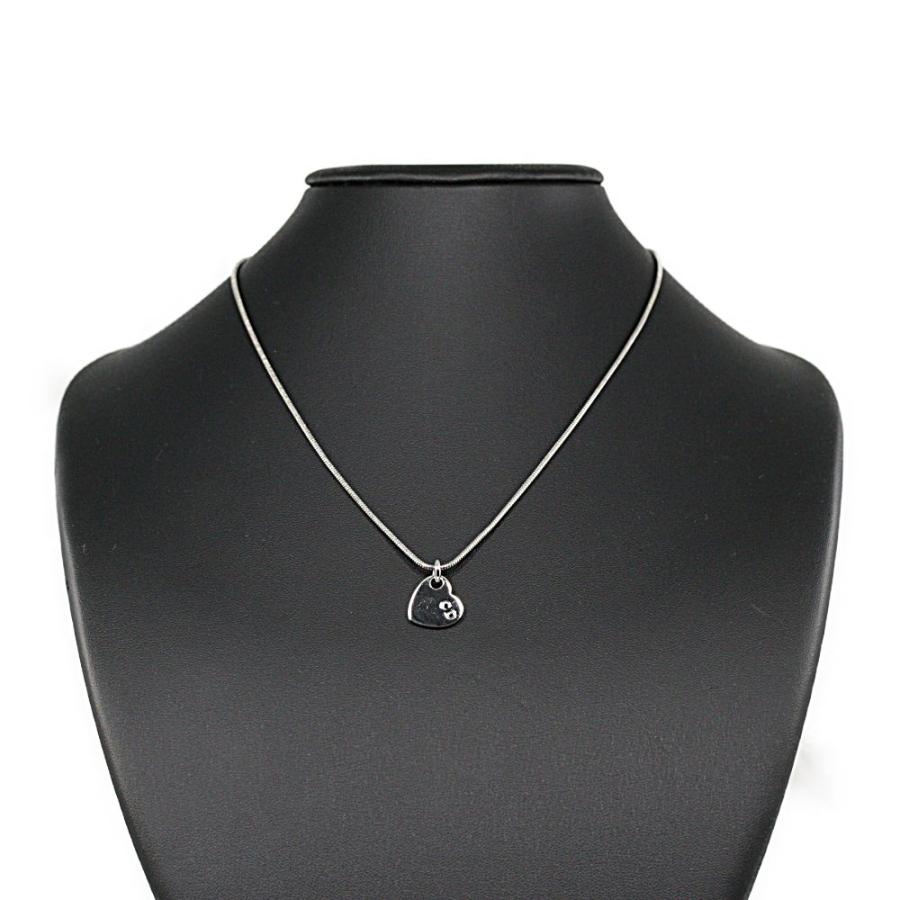クリスチャンディオール ハートモチーフ・シルバーメタルネックレス