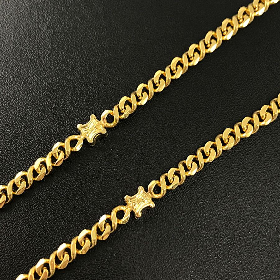 CELINE セリーヌ マカダム トリオンフ チェーン ネックレス ゴールド 中古・古着通販】CELINE (セリーヌ) マカダムモチーフチェーン