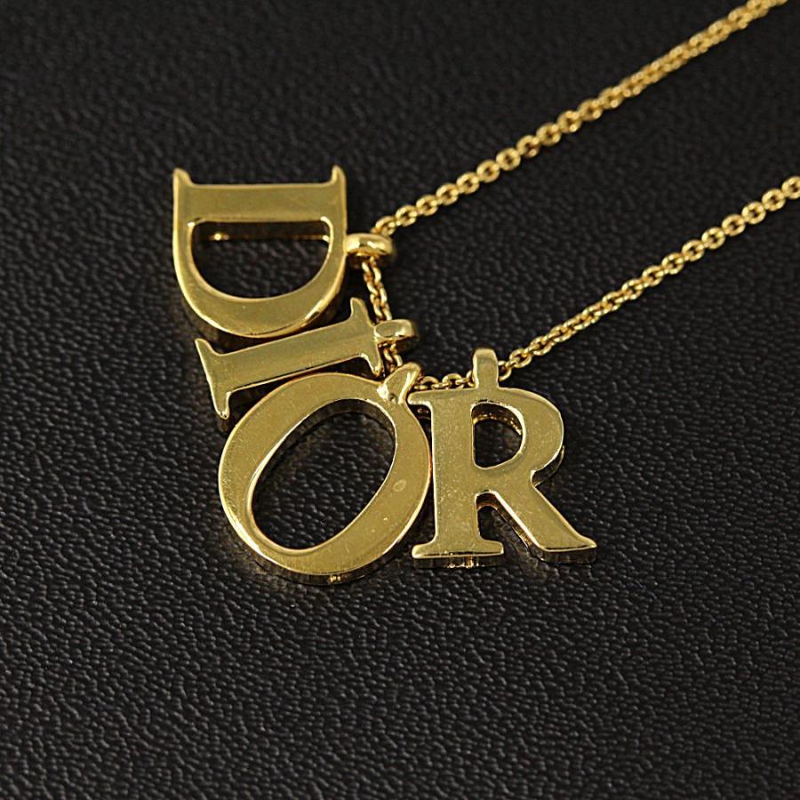 クリスチャンディオール DIORロゴチャームネックレス