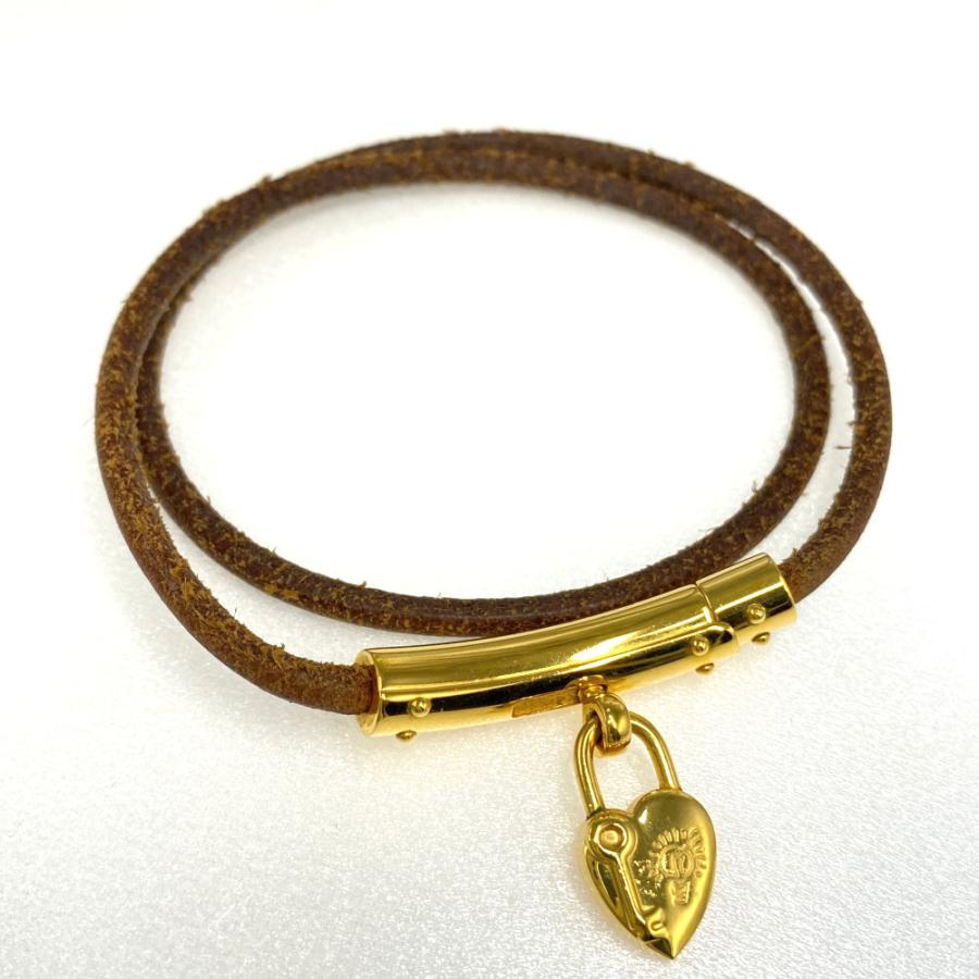 HERMES エルメス　ファンタジーハート　ブレスレット　レザー　ブレスレット エルメスHermes レザーブレスレット アス・ドゥ・クール (HERMES