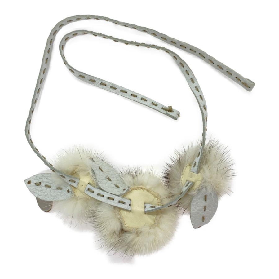 FENDI（フェンディ） セレリア・ファーフラワー レザーチョーカー 