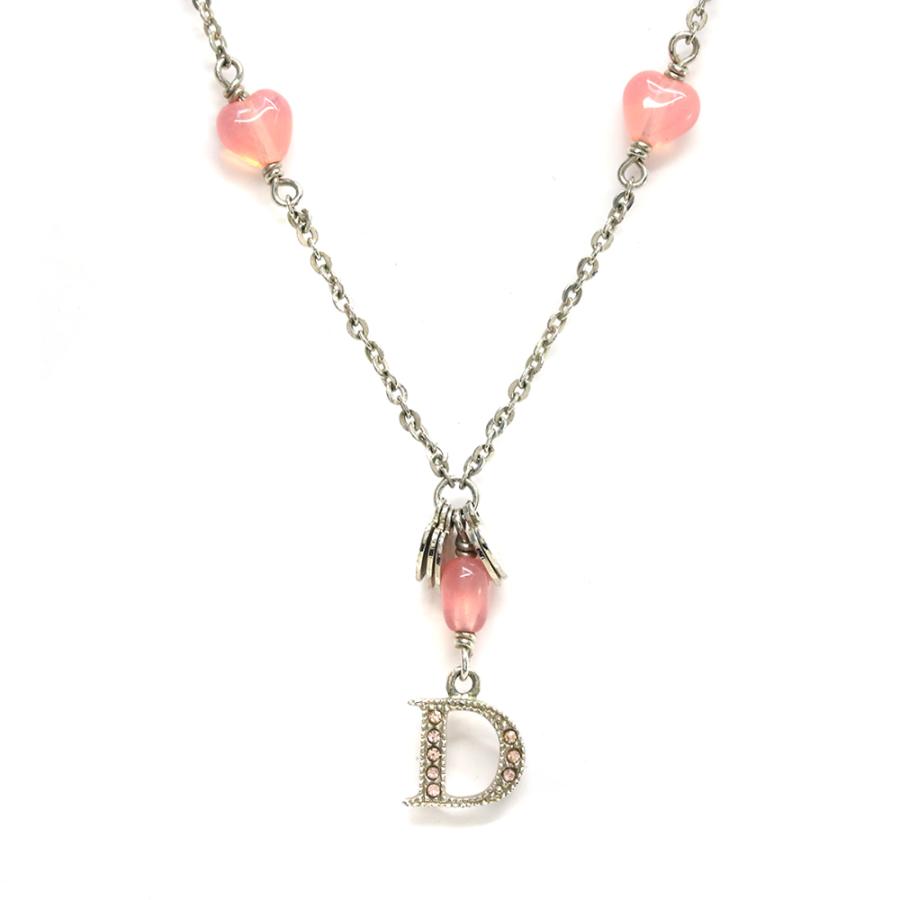 クリスチャンディオール ロゴチャーム ハートネックレス