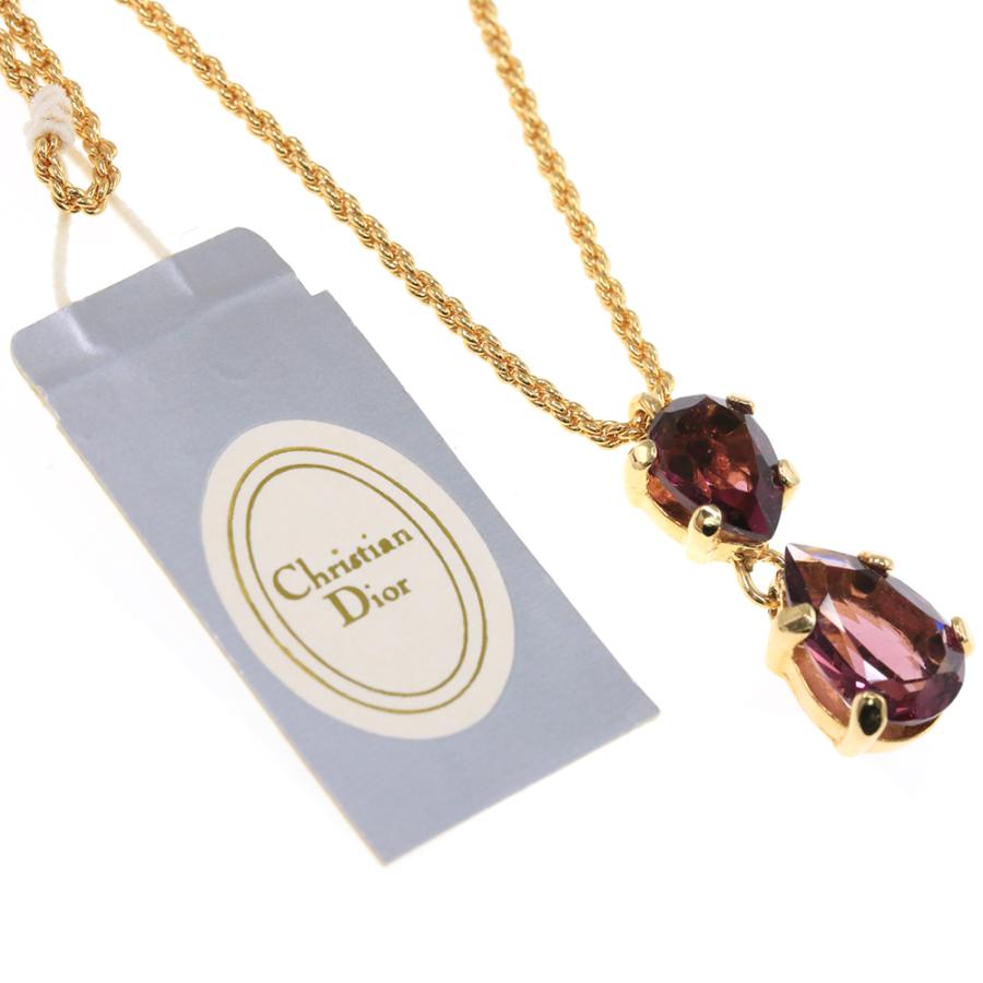 クリスチャンディオール アメジストモチーフ カラーストーンネックレス  