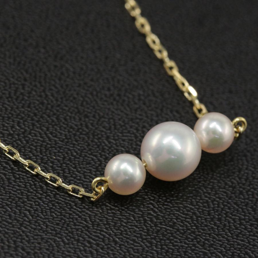 MIKIMOTO ミキモト 3P・真珠（パール）ネックレス・ペンダント/K18YG 
