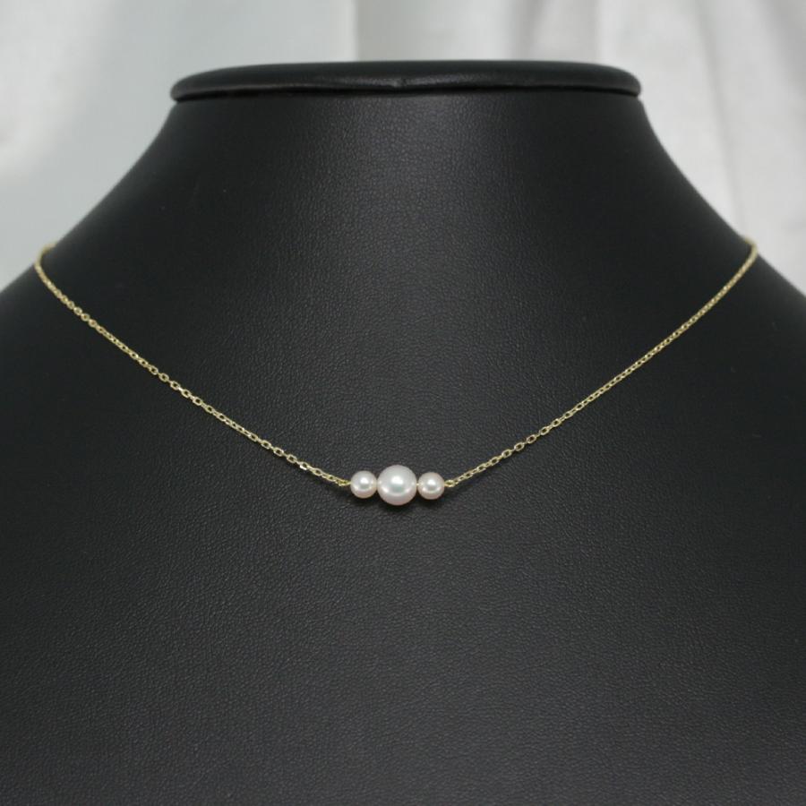 【箱付き】MIKIMOTO ミキモト 真珠ネックレス シルバー 3Pパール MIKIMOTO（ミキモト） 3P・真珠（パール）ネックレス・ペンダント