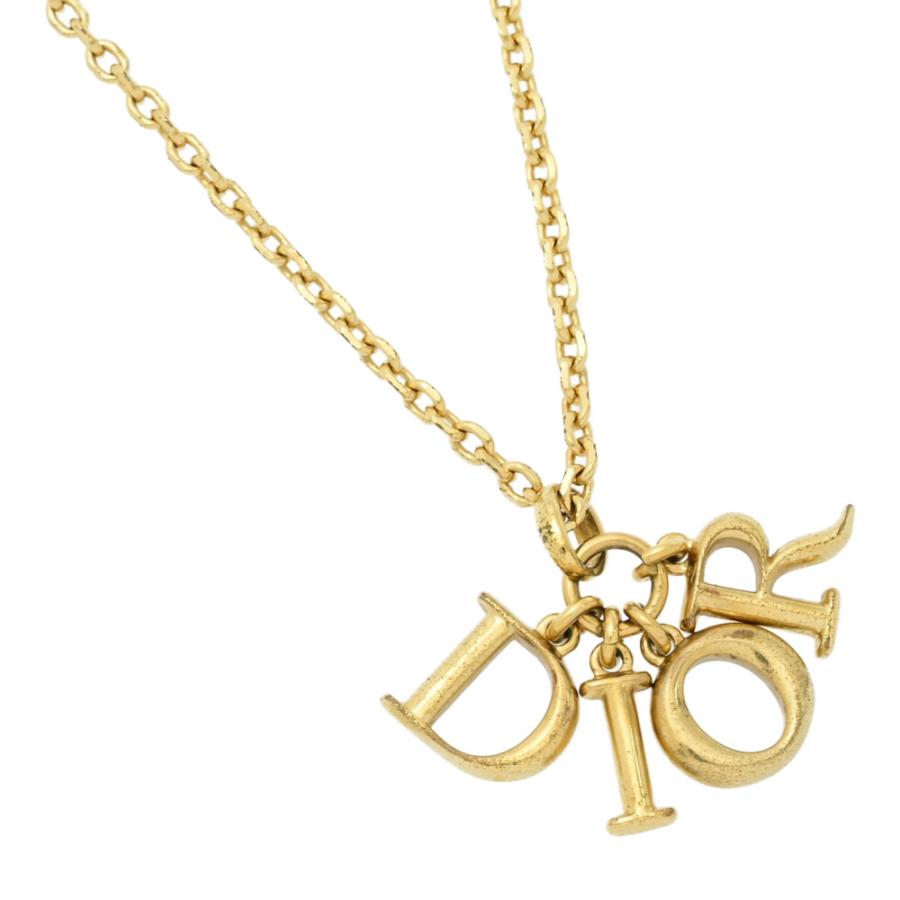Christian Dior クリスチャンディオール ロゴネックレス/合金/メッキ