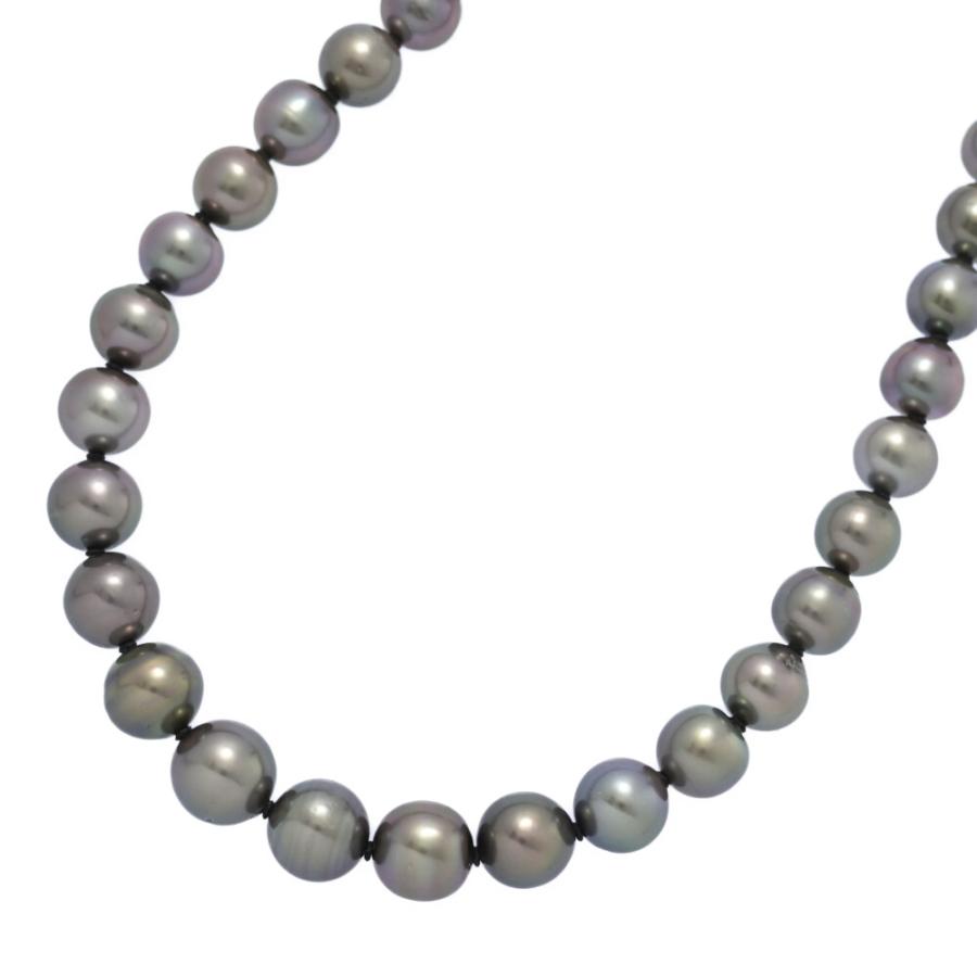 Φ8.0-10.8mm/黒蝶真珠/クロチョウ/タヒチパール/パール ネックレス