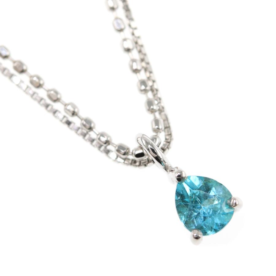 K18WG/750 パライバトルマリン・ダイヤモンド ネックレス