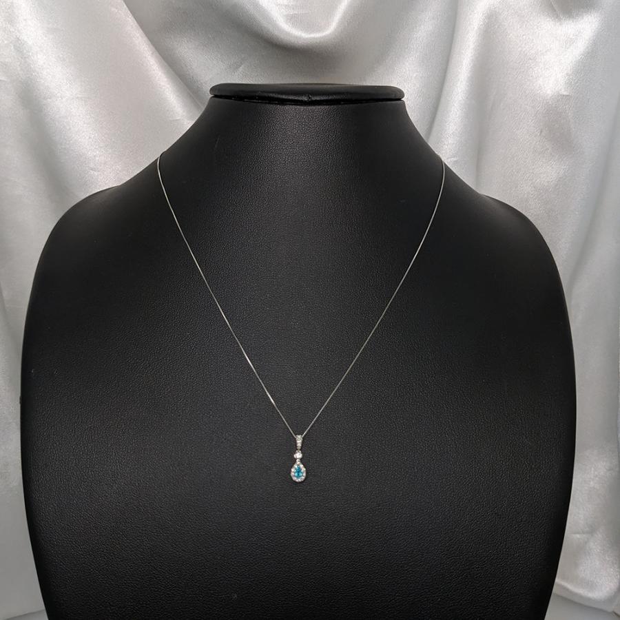 ジュエリーツツミ 1P・パライバトルマリン・ダイヤモンドネックレス