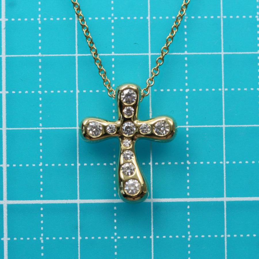 ティファニー　K18YG ドッツクロスネックレス　ペレッティ 750 付属品付 291813_1.jpg