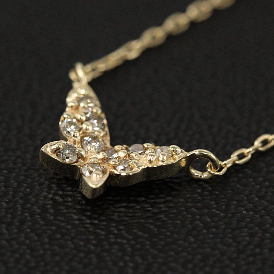 ヴァンドーム青山 K10 ダイヤモンド バタフライ ネックレス ヴァンドーム青山 バタフライモチーフ 10P・ダイヤモンド