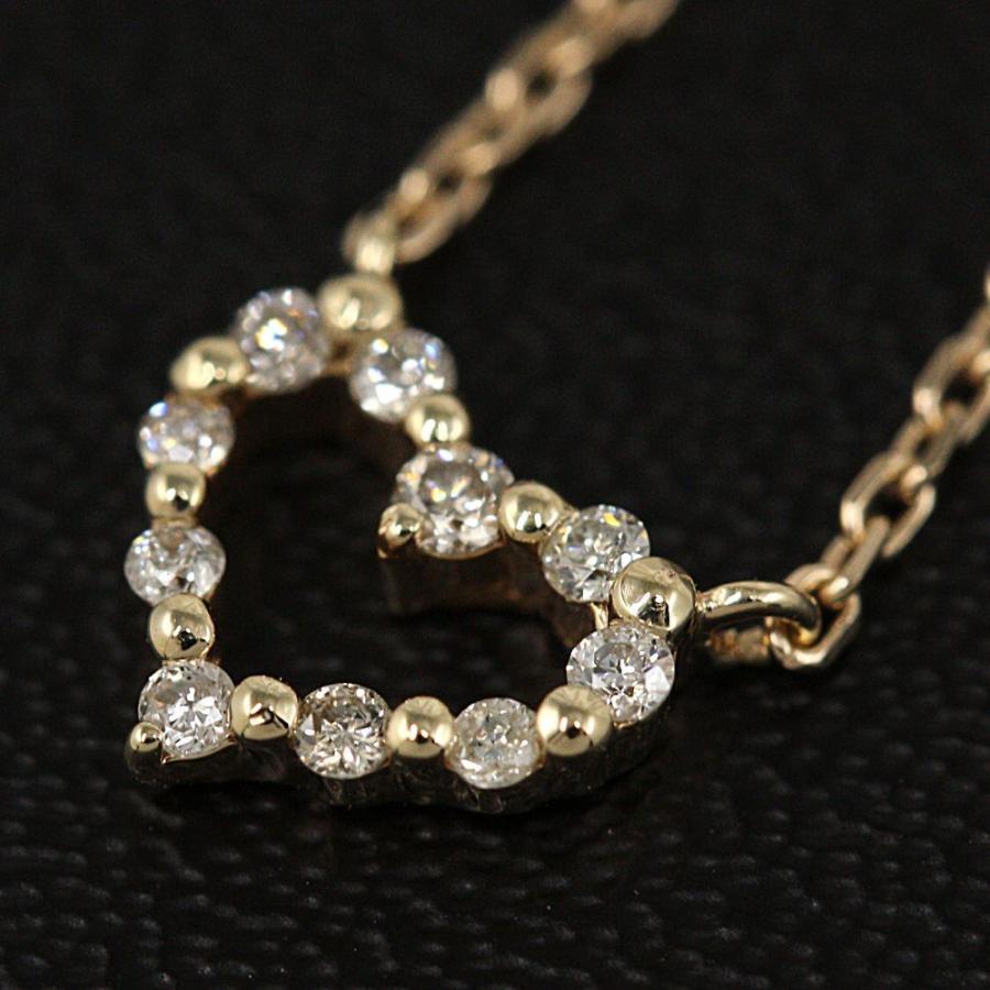 agete（アガット） ハートモチーフ 10P・ダイヤモンドネックレス 
