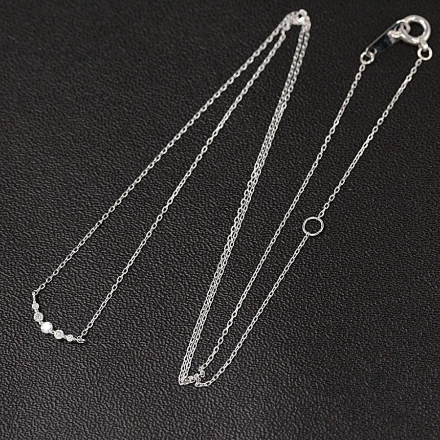 ヴァンドーム青山 k10WG ダイヤモンドリュールネックレス 極美品 ヴァンドーム青山 ダイヤモンドリュールネックレス ペンダント/K10WG