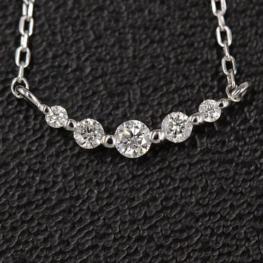 ヴァンドーム青山 k10WG ダイヤモンドリュールネックレス 極美品 ヴァンドーム青山 ダイヤモンドリュールネックレス ペンダント/K10WG