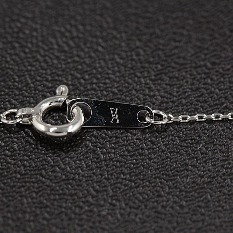 ヴァンドーム青山 k10WG ダイヤモンドリュールネックレス 極美品 ヴァンドーム青山 ダイヤモンドリュールネックレス ペンダント/K10WG