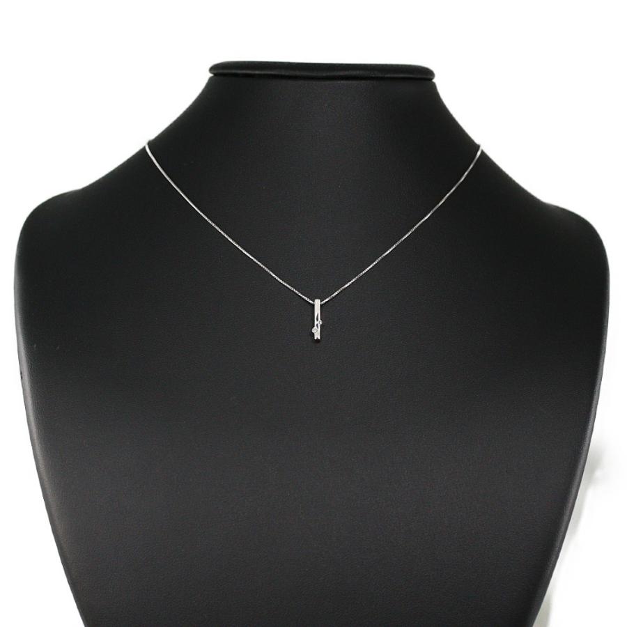 【祝日セール】【スタージュエリー】K18　バー型ペンダントネックレス スタージュエリー バーモチーフ 2P ダイヤモンドネックレス