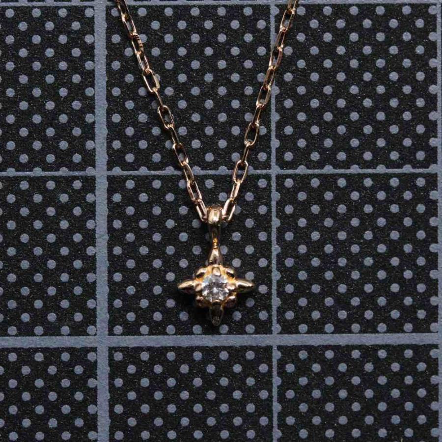 ヨンドシー スターモチーフ ダイヤモンドネックレス ペンダント/K10PG 