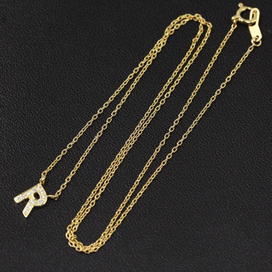 HYEON アルファベットR ネックレス スタージュエリー イニシャルR アルファベット ダイヤモンド