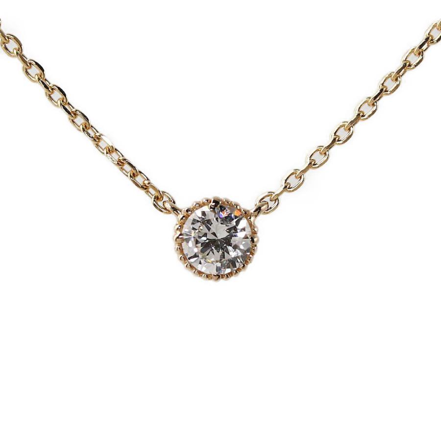 メザンジュby銀座リム フリルアン 1粒ダイヤモンドネックレス  