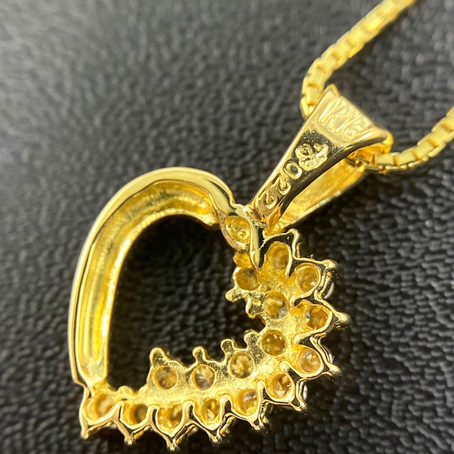 ジュエリーマキ　K18 ハート ペンダント ネックレス ジュエリーマキ ハートモチーフ・ダイヤモンドネックレス