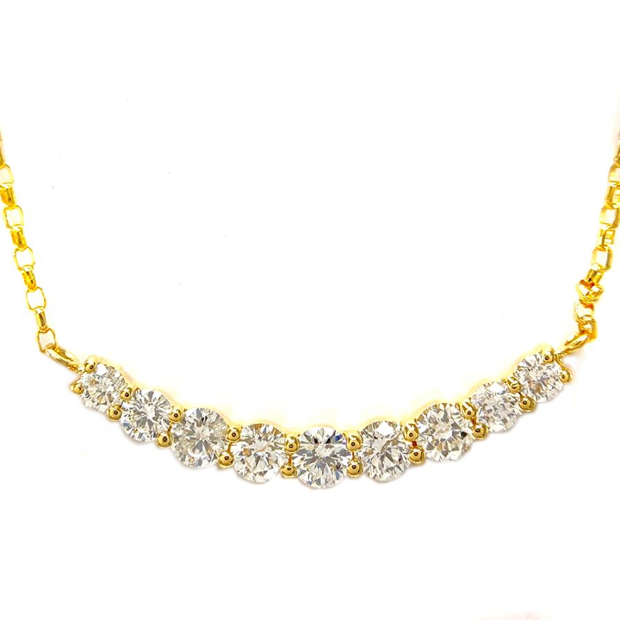 ジュエリーツツミ スマイルモチーフ 9Pダイヤモンドネックレス