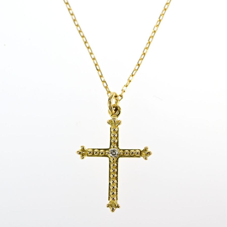 アーカーブラン クロスモチーフ・1P・ダイヤモンドネックレス/K18YG  