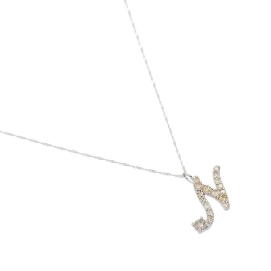 0.5ct/イニシャル 17P・N ダイヤモンドネックレス・ペンダント/Pt900