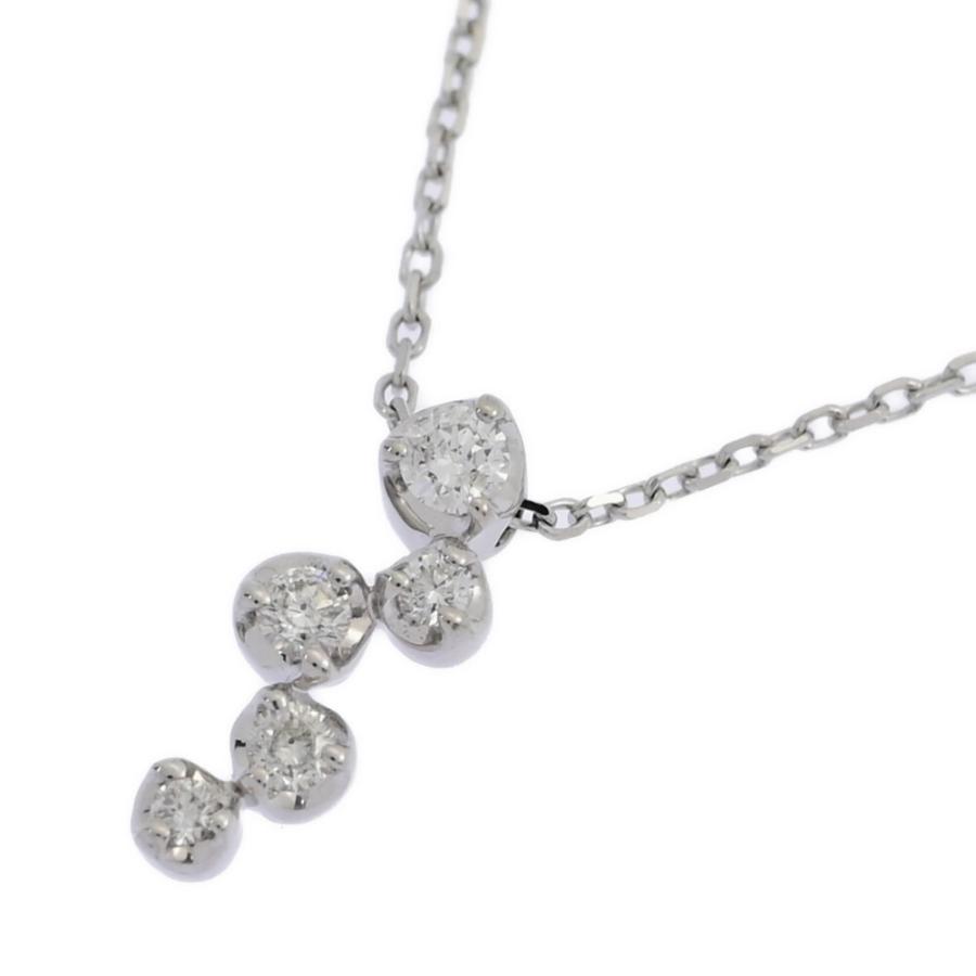 4℃ ヨンドシー 5P・ダイヤモンドネックレス・ペンダント/K18WG/750-1.6  