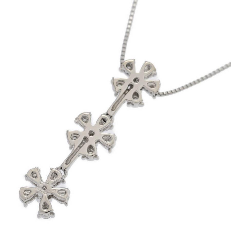 0.5ct/フラワーモチーフ ダイヤモンド ネックレス・ペンダント/K18WG 
