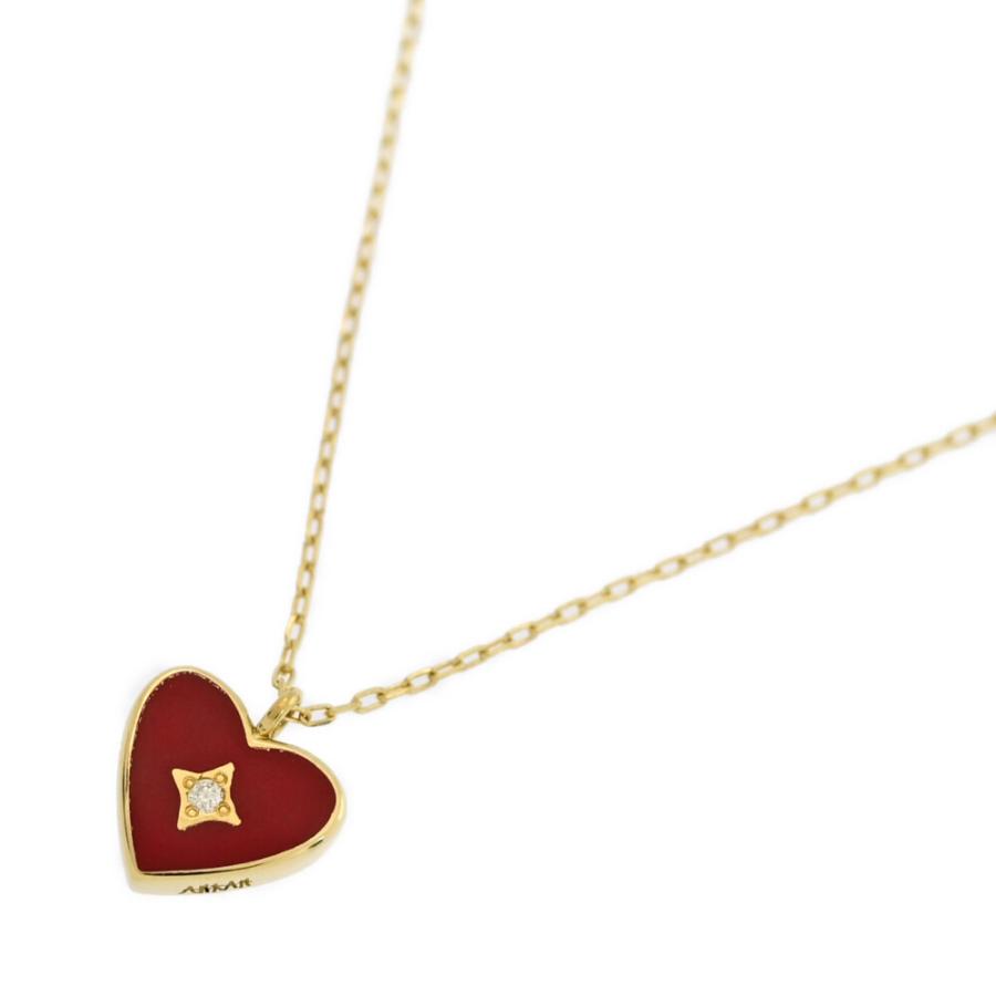 アーカー AHKAH フローティナハート ネックレス K18 ダイヤモンド 珊瑚 アーカー AHKAH フローティナハート ネックレス K18