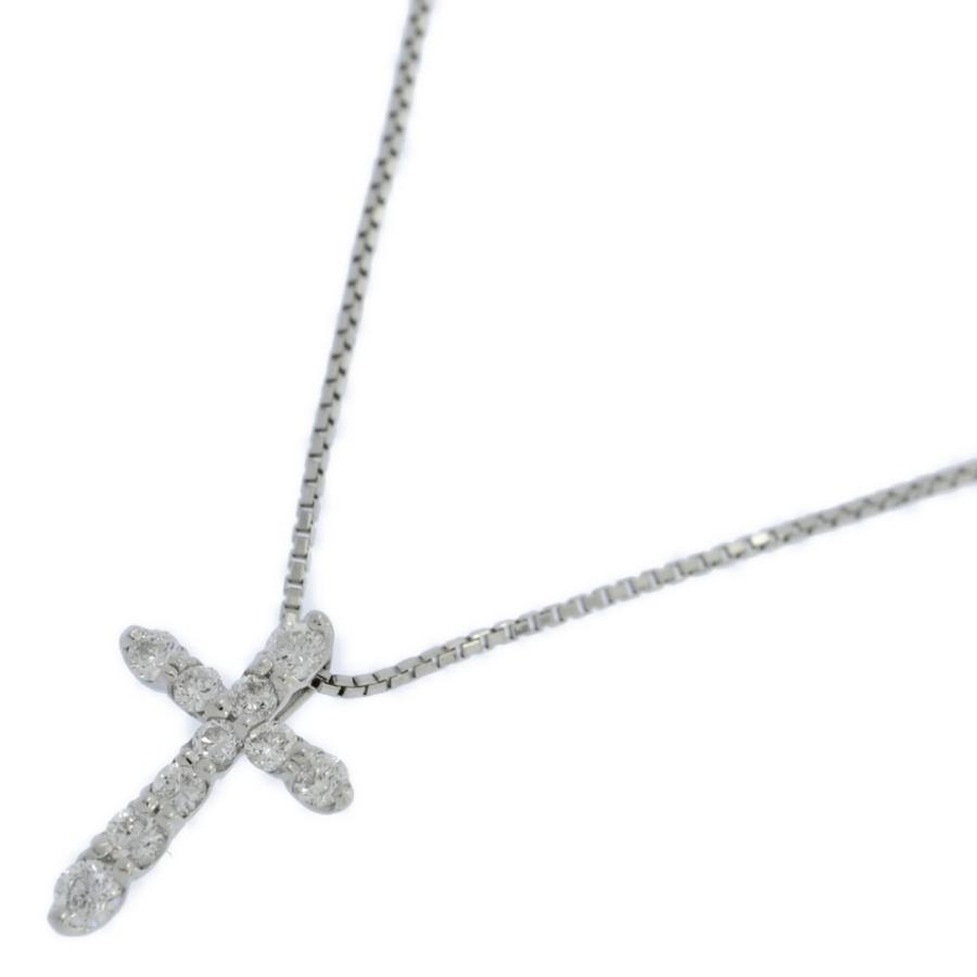 0.2ct/ミニクロス 10P・ダイヤモンド ネックレス・ペンダント/Pt900 