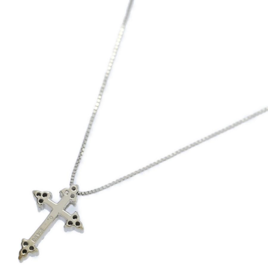 0.14ct/クロスモチーフ・ダイヤモンド ネックレス・ペンダント/K14WG