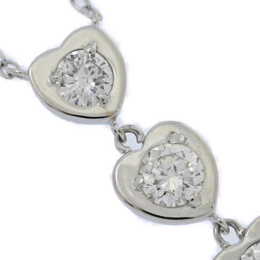 0.506ct/FD:0.16ct/ハートモチーフ 3P・ダイヤモンド ネックレス/K18WG 